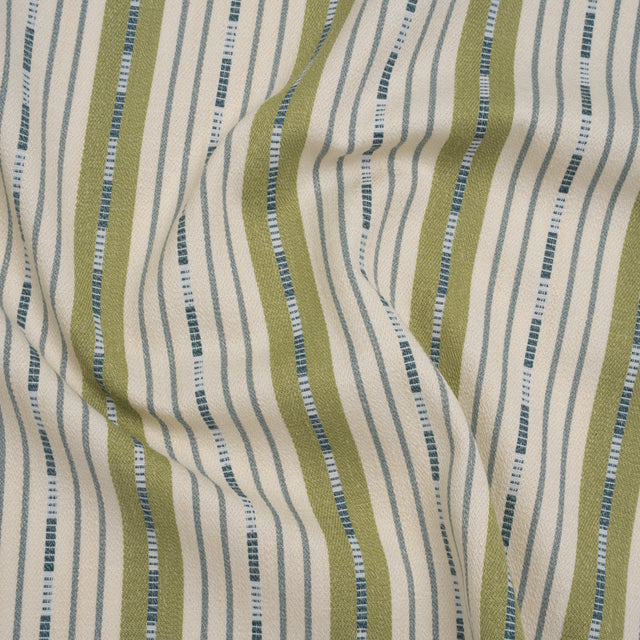 Recycled Polyester Twill Jacquard - Lagoon Stripes and Dashes - British Imported