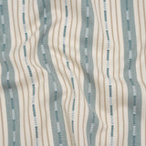 Recycled Polyester Twill Jacquard - Seaspray Stripes and Dashes - British Imported