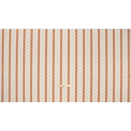 Recycled Polyester Twill Jacquard - Terracotta Stripes and Dashes - British Imported