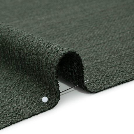 Recycled Polyester Slubbed Boucle Woven - Kingfisher - British Imported