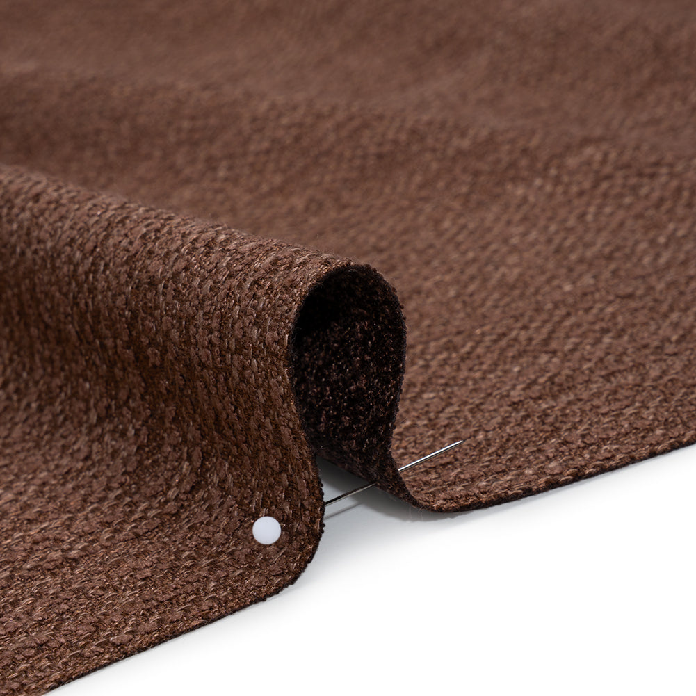 Recycled Polyester Slubbed Boucle Woven - Mulberry - British Imported