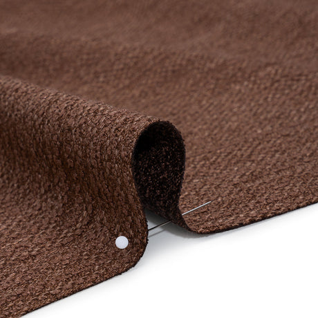 Recycled Polyester Slubbed Boucle Woven - Mulberry - British Imported