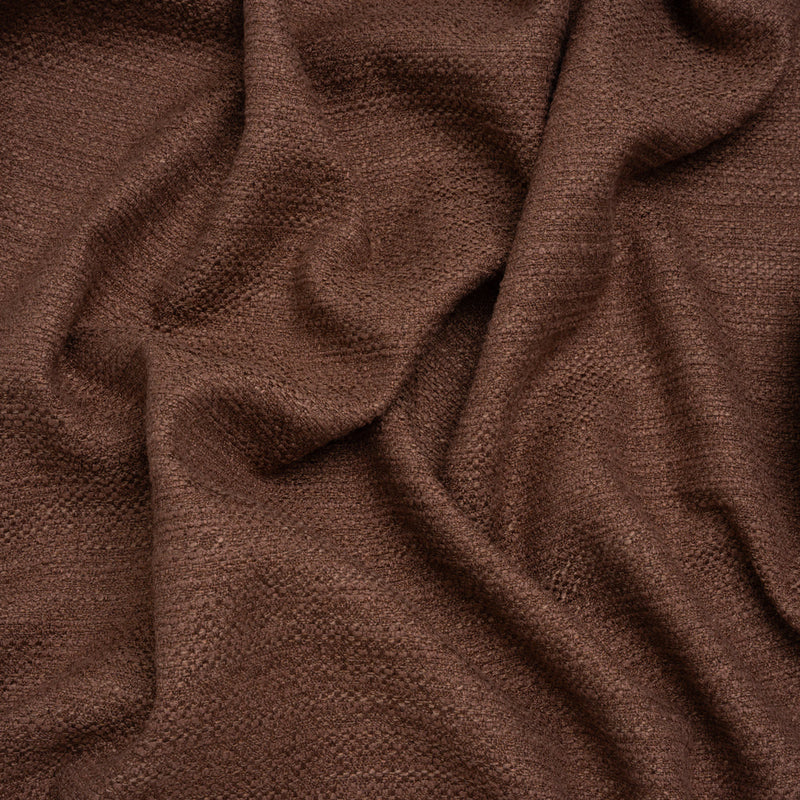 Recycled Polyester Slubbed Boucle Woven - Mulberry - British Imported