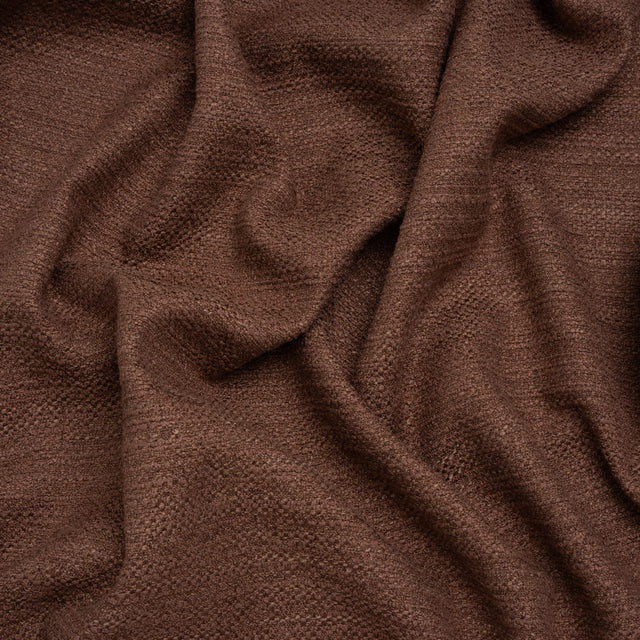 Recycled Polyester Slubbed Boucle Woven - Mulberry - British Imported