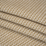 Recycled Polyester and Cotton Basketweave Dobby - Maize Little Squares - British Imported