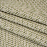 Recycled Polyester and Cotton Basketweave Dobby - Moss Little Squares - British Imported