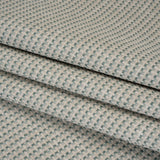 Recycled Polyester and Cotton Basketweave Dobby - Seafoam Little Squares - British Imported