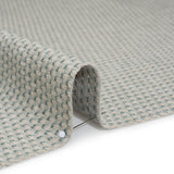 Recycled Polyester and Cotton Basketweave Dobby - Seafoam Little Squares - British Imported
