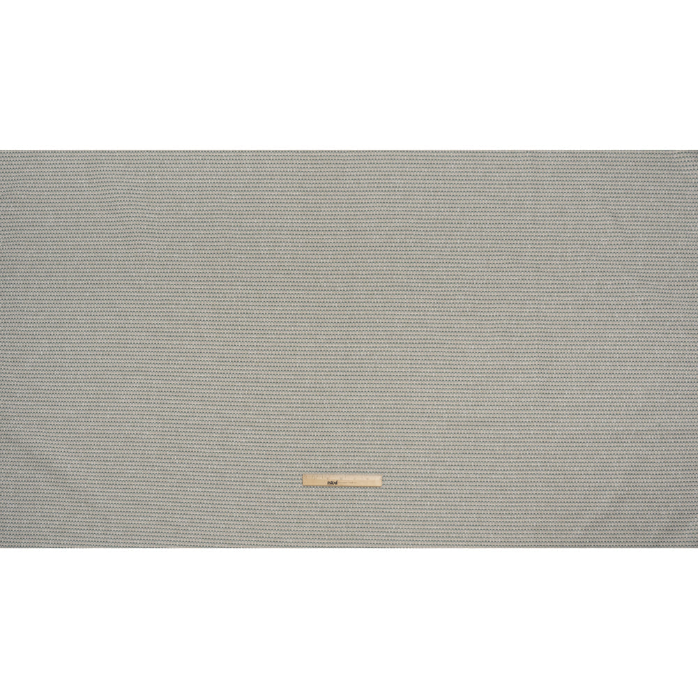 Recycled Polyester and Cotton Basketweave Dobby - Seafoam Little Squares - British Imported