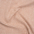 Recycled Polyester and Cotton Basketweave Dobby - Tangerine Little Squares - British Imported