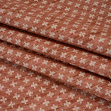 Polyester Boucle Home Decor Jacquard - Coral Plus Signs - British Imported