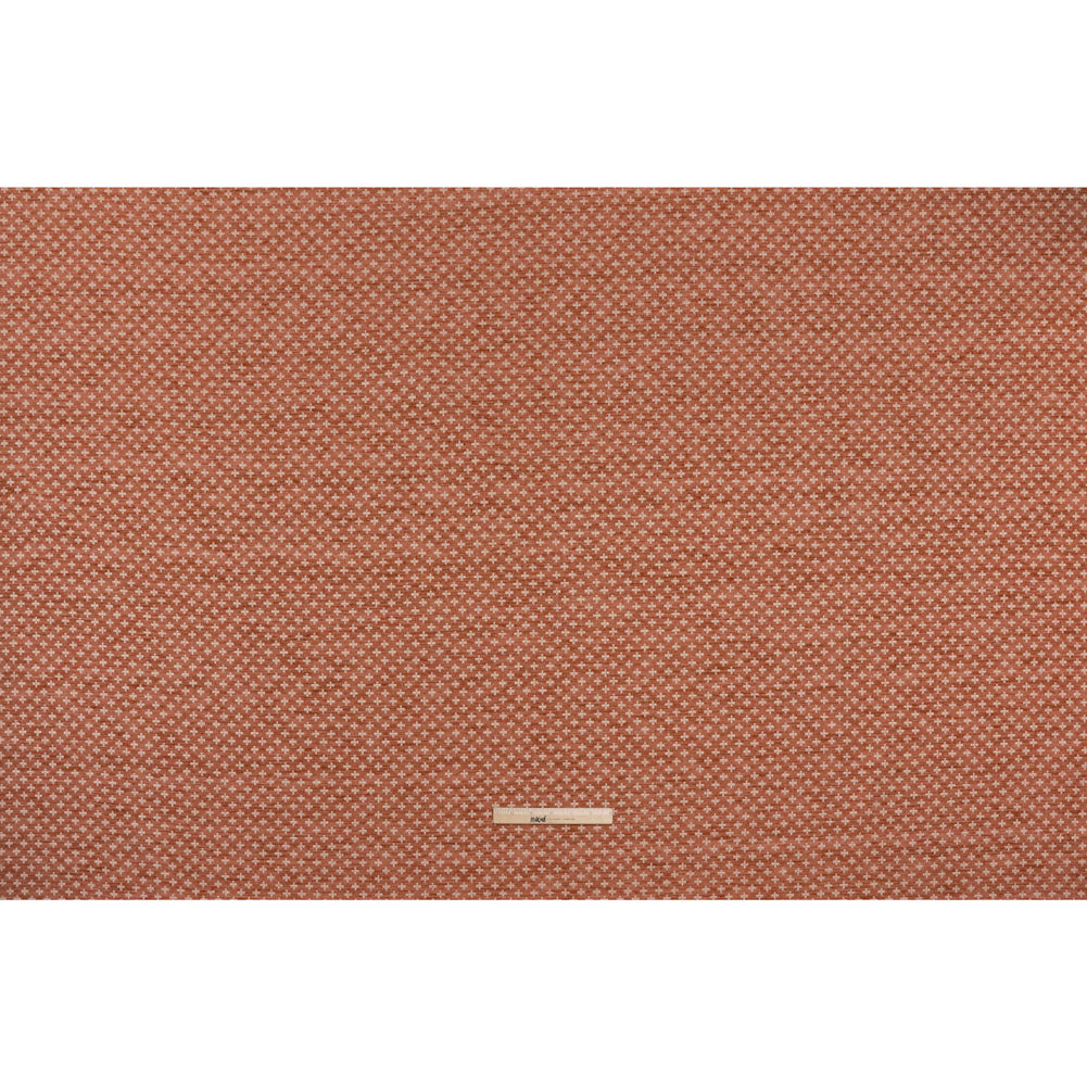 Polyester Boucle Home Decor Jacquard - Coral Plus Signs - British Imported