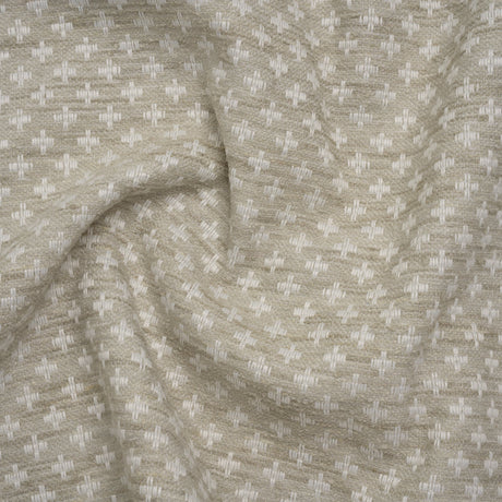 Polyester Boucle Home Decor Jacquard - Dove Plus Signs - British Imported