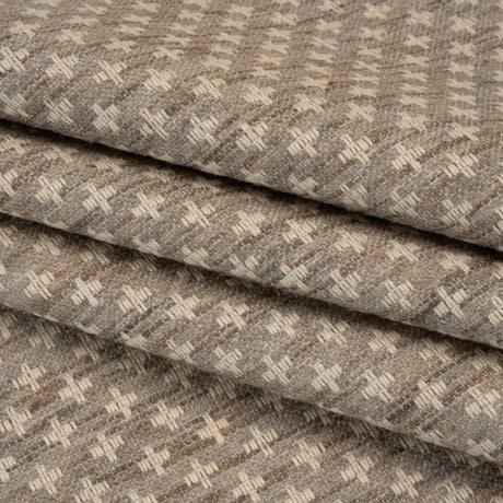 Polyester Boucle Home Decor Jacquard - Fawn Plus Signs - British Imported