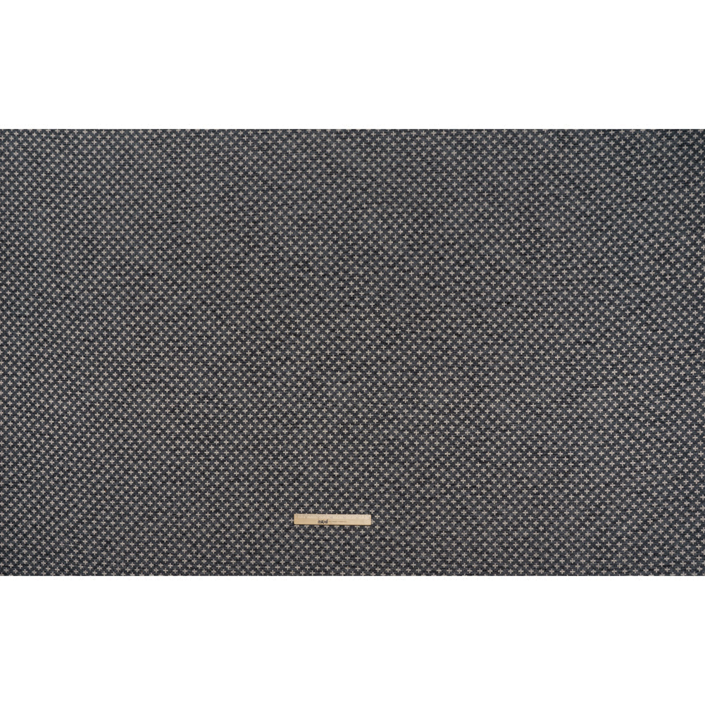 Polyester Boucle Home Decor Jacquard - Ink Plus Signs - British Imported