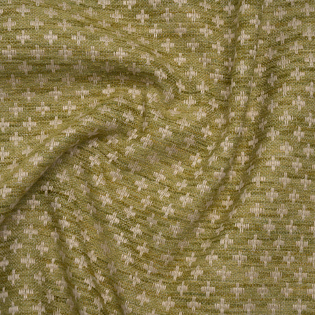Polyester Boucle Home Decor Jacquard - Leaf Plus Signs - British Imported