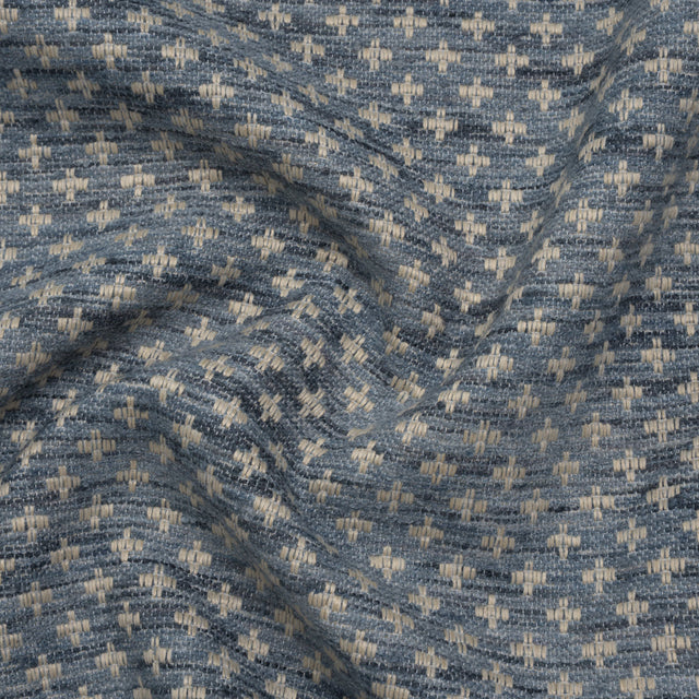 Polyester Boucle Home Decor Jacquard - Ocean Plus Signs - British Imported