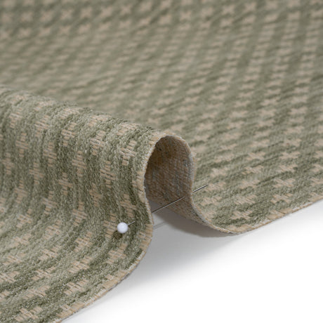 Polyester Boucle Home Decor Jacquard - Sage Plus Signs - British Imported