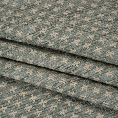 Polyester Boucle Home Decor Jacquard - Seafoam Plus Signs - British Imported