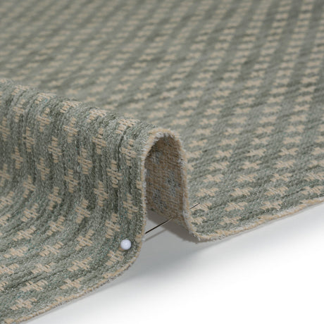 Polyester Boucle Home Decor Jacquard - Seafoam Plus Signs - British Imported