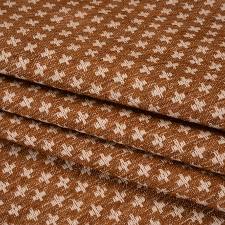 Polyester Boucle Home Decor Jacquard - Sienna Plus Signs - British Imported