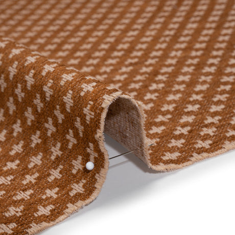 Polyester Boucle Home Decor Jacquard - Sienna Plus Signs - British Imported