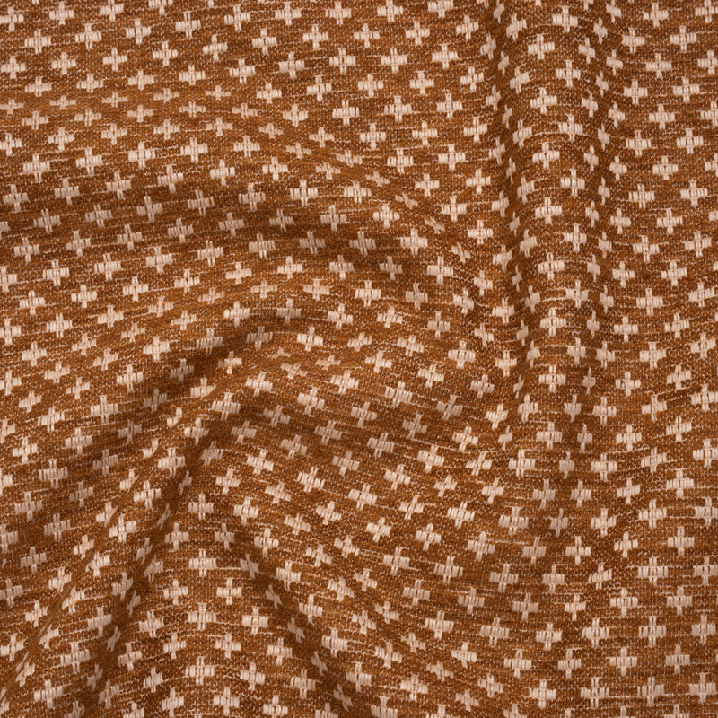 Polyester Boucle Home Decor Jacquard - Sienna Plus Signs - British Imported