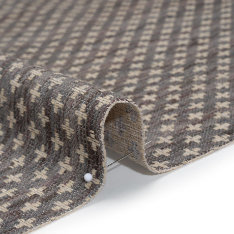 Polyester Boucle Home Decor Jacquard - Slate Plus Signs - British Imported