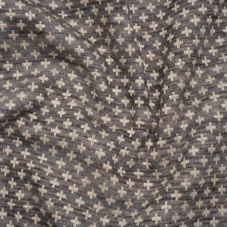 Polyester Boucle Home Decor Jacquard - Slate Plus Signs - British Imported