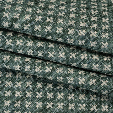 Polyester Boucle Home Decor Jacquard - Teal Plus Signs - British Imported