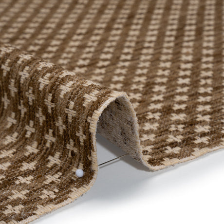 Polyester Boucle Home Decor Jacquard - Walnut Plus Signs - British Imported