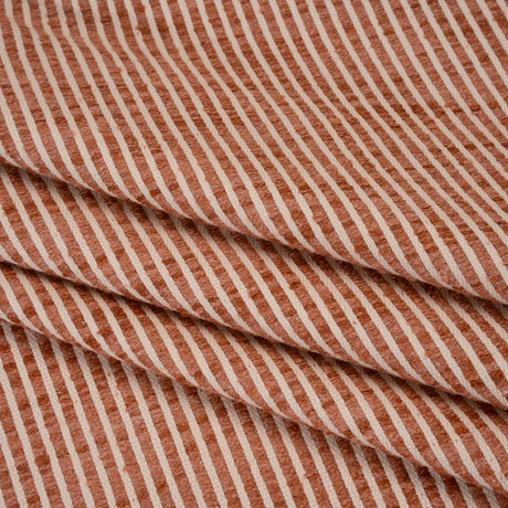 Polyester Boucle Woven - Coral Stripes - British Imported