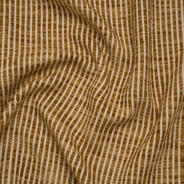 Polyester Boucle Woven - Honey Stripes - British Imported