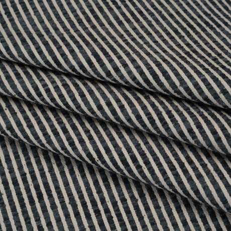 Polyester Boucle Woven - Ink Stripes - British Imported