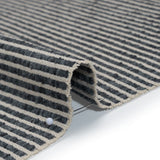 Polyester Boucle Woven - Ink Stripes - British Imported