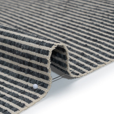 Polyester Boucle Woven - Ink Stripes - British Imported