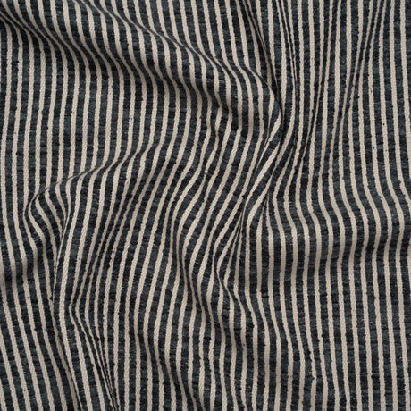 Polyester Boucle Woven - Ink Stripes - British Imported