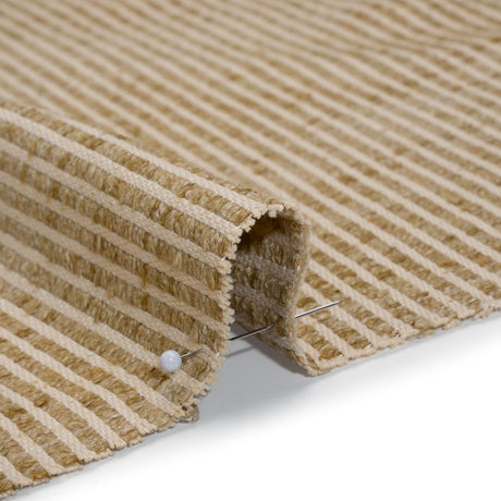 Polyester Boucle Woven - Jute Stripes - British Imported