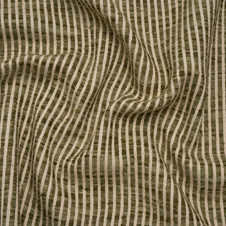 Polyester Boucle Woven - Moss Stripes - British Imported
