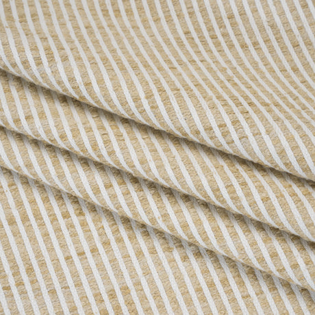 Polyester Boucle Woven - Oatmeal Stripes - British Imported