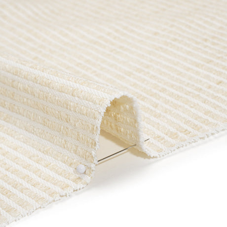 Polyester Boucle Woven - Oyster Stripes - British Imported