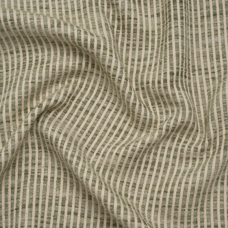Polyester Boucle Woven - Sage Stripes - British Imported