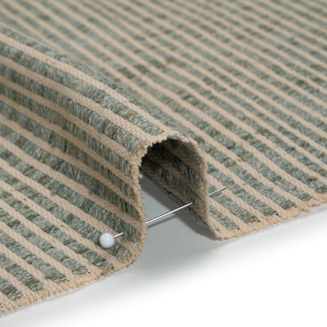 Polyester Boucle Woven - Seafoam Stripes - British Imported