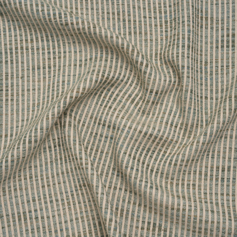Polyester Boucle Woven - Seafoam Stripes - British Imported