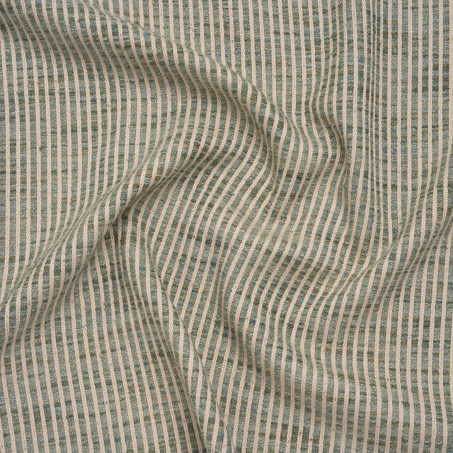 Polyester Boucle Woven - Seafoam Stripes - British Imported