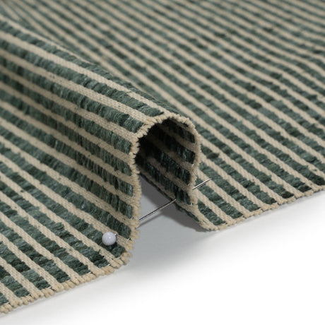 Polyester Boucle Woven - Teal Stripes - British Imported