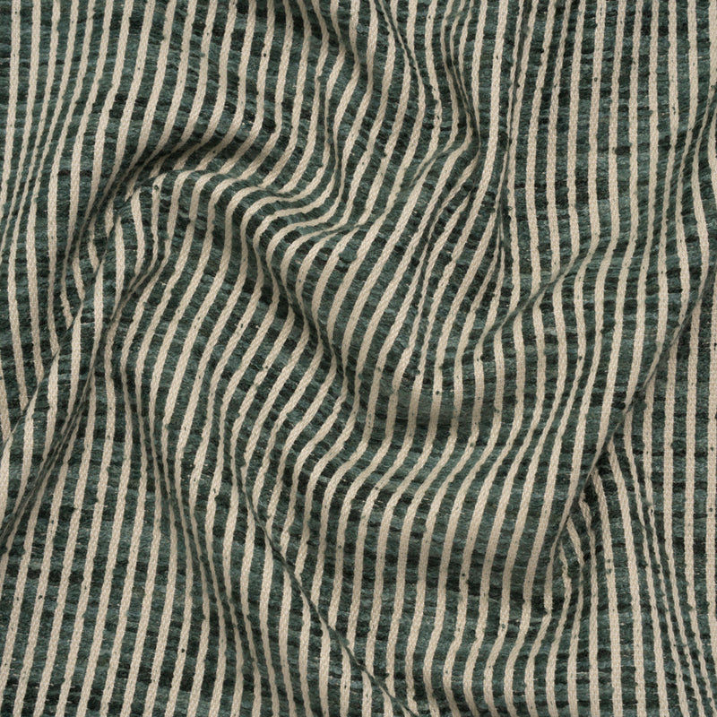 Polyester Boucle Woven - Teal Stripes - British Imported