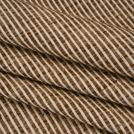 Polyester Boucle Woven - Walnut Stripes - British Imported