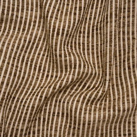 Polyester Boucle Woven - Walnut Stripes - British Imported