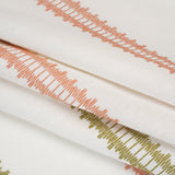 Embroidered Recycled Polyester and Cotton Woven - Blush Pink Zig Zag Ladder Stripes - British Imported
